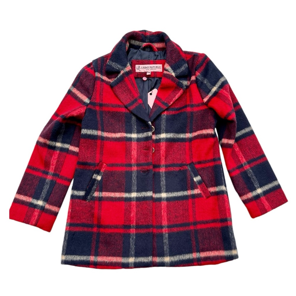 NEW Urban Republic 10/12 plaid pea coat
